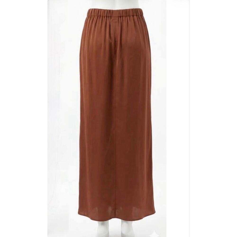 Free People 100% Silk Praline Brown Bias-Cut Maxi Skirt Large - Picture 3 of 3